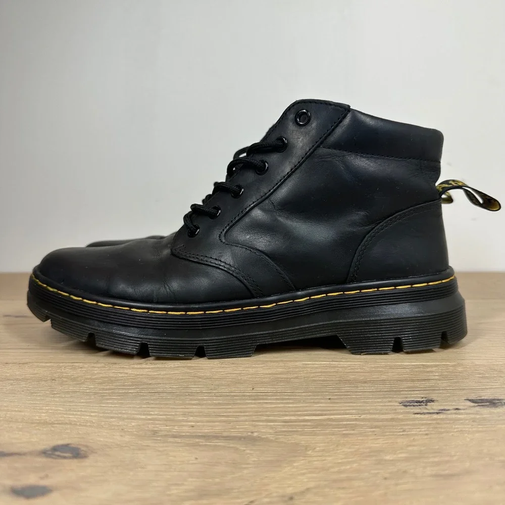 Dr. Martens Bonny Boots Mens 10 Black Leather Padded Collar Lug Sole Chukka